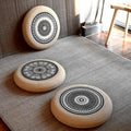 Futon pouf, tatami floor, bay window, retro coffee table, pouf, living room floor cushion, hemp rope meditation stool