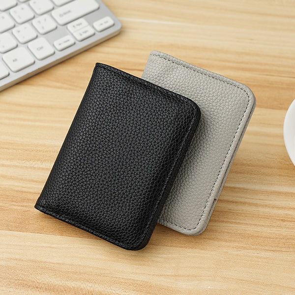 New Multifunctional Business Card Bag Business Casual First Layer Cowhide Card Bag Business Card Holder Creative Storage Change Bag Men
