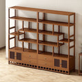 New chinoiserie bogu rack duobao pavilion purple clay pot display rack tea and wine cabinet tea room storage rack display rack casual style bamboo