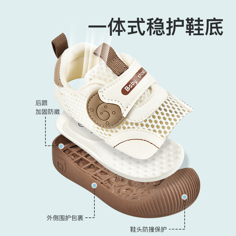 Baby sandals for boys, summer first walker shoes, 0-1-2 years old infant anti-slip soft sole mesh shoes for babies and toddlers, baby girl shoes