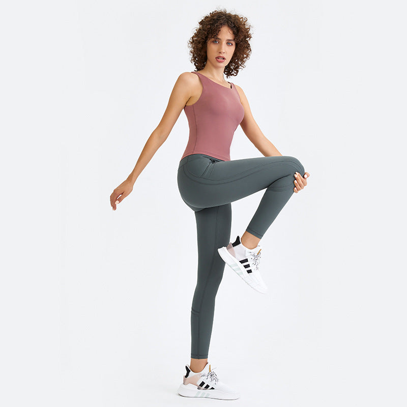Factory direct sales new arrival yoga clothes women's beautiful straps chest pads long running sports yoga vest in stockdt138