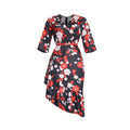 European and american african women's summer plus size clothing  v-neck private label socialite print irregular dress