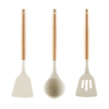 High temperature resistant wooden handle silicone kitchenware silicone spatula spoon three-piece set cooking spatula kitchen supplies non-stick spatula suit