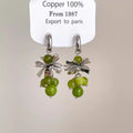 Forest style summer green grape bunch earrings for women, cool and niche, high-end earrings, stylisheasiest for matchelegant earrings