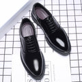New men's brogue leather shoes - business casual, british style, formal dress shoes, korean style, breathable wedding shoes for men