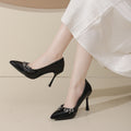 Comfortable and stable black, sophisticated and stunning high heels for women, new french-style elegant high heels for women, spring/autumn 2025 collection