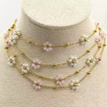Pink and white necklace