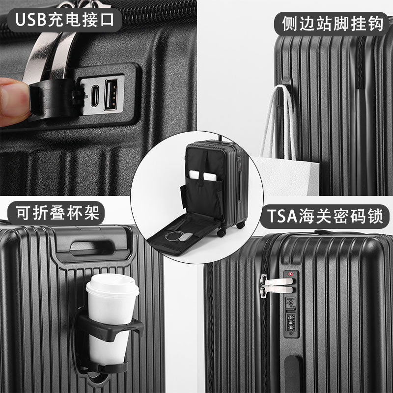 Seasonal Clearance Special Large Capacity Luggage 2025 New Front Opening PC Business Trolley Case Men's and Women's Password Box