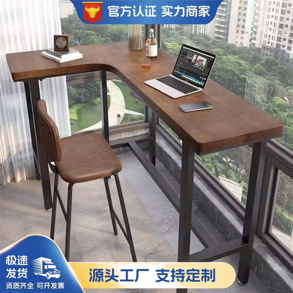 Balcony corner bench table casual solid wood l-shaped partition bar desk against the corner bedroom workbench for home