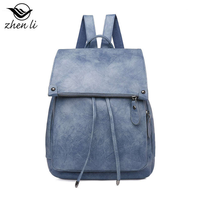 Cross-border women's backpack retro versatile PU soft leather small backpack backpack women's anti-theft travel backpack