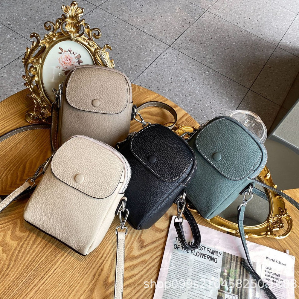 Women's crossbody phone bag - 2024 new style, chic and trendy small bag, fashionable, minimalist, casual, versatile, genuine leather cowhide shoulder bag