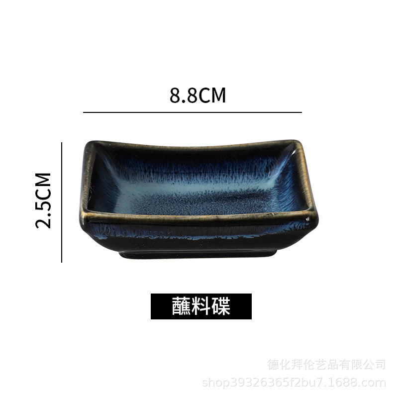 Japanese creative kiln-turned tableware ceramic suit restaurant for home model room stylish ceramic plate for one person to eat