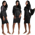 supply horn sleeves beaded sparkling sequin waist lotus leaf tops + skirt suit hot sale special price big sale