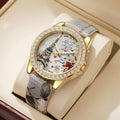 fashion snake print belt printing women's watch eiffel tower digital diamond-encrusted british watch student watch