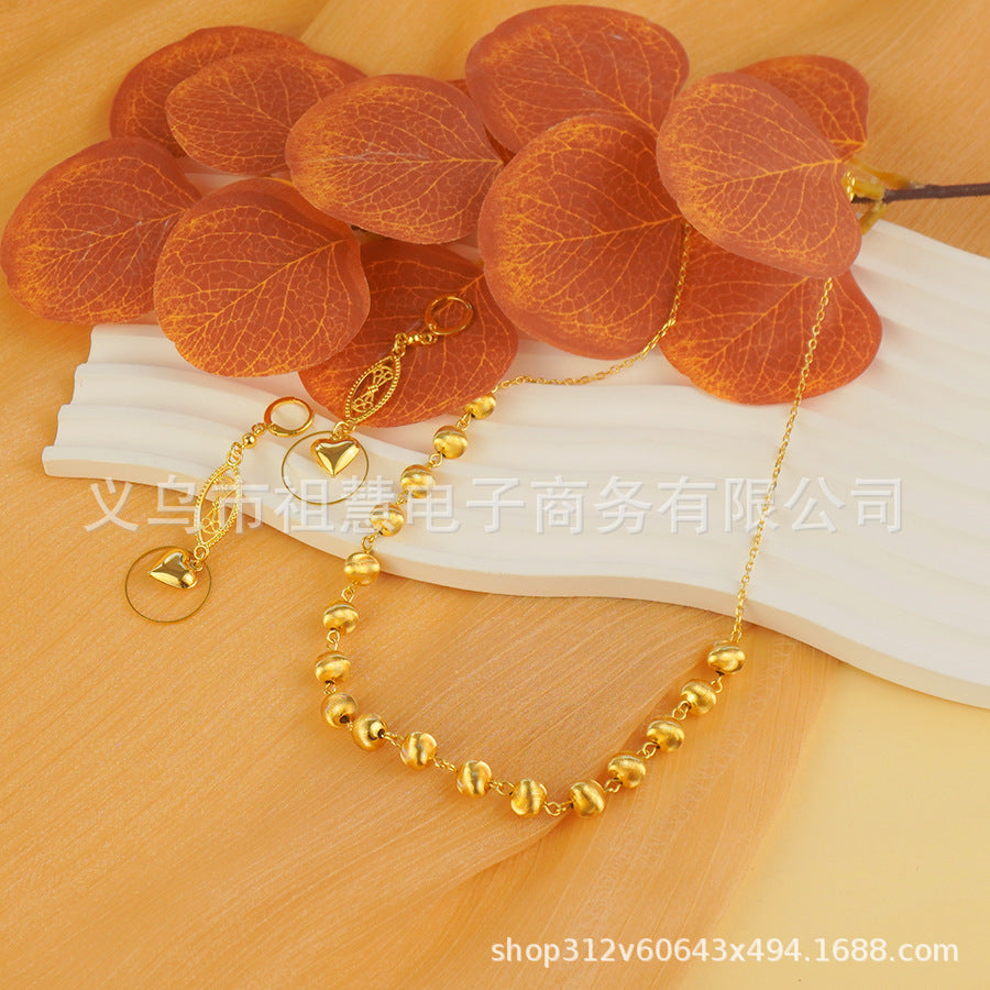 Two-piece set: new middle eastern dubai ethiopian women's pendant necklace and earrings, african sunflower style
