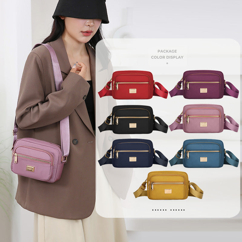 Portable commuter small square bag multi-layer storage business cashier bag simple and durable Oxford cloth shoulder messenger bag wholesale