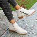 Export short boots  autumn winternew arrival cross-border pointed thick heel side zipper fashion style plus sizeboots