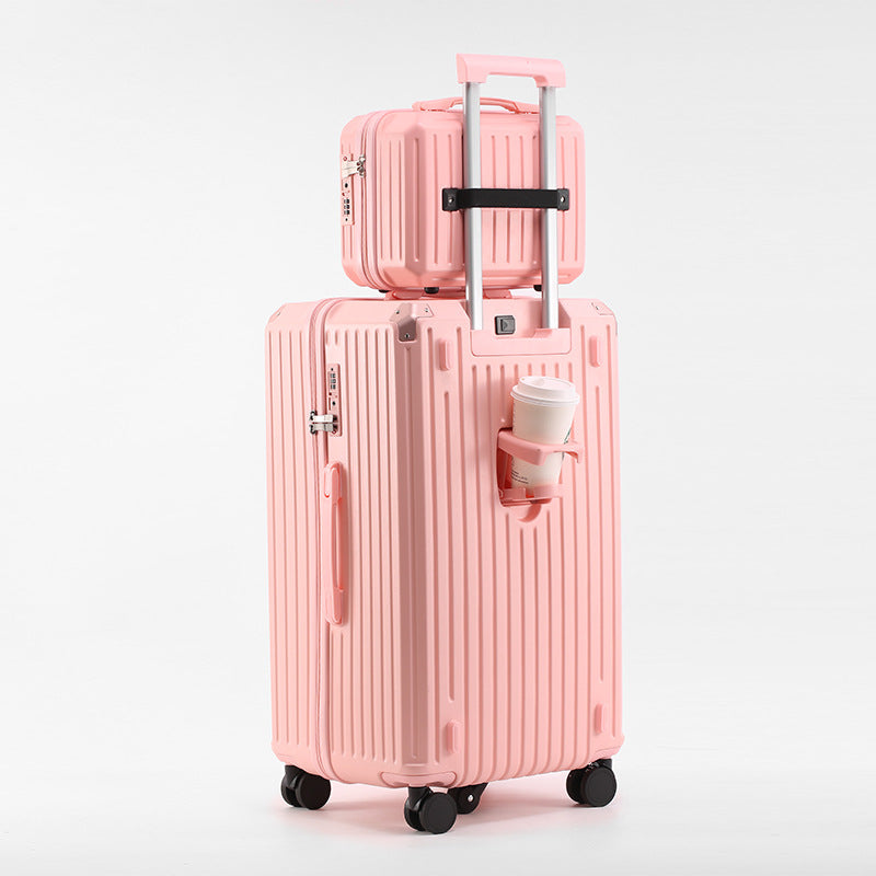 New large-capacity suitcase, high-value women's 28-inch trolley case, 24-inch suitcase bag, five-wheel password case, leather case.