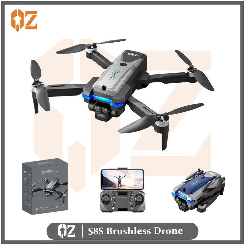 s8s drone: brushless, triple camera, hd aerial photography, intelligent obstacle avoidance, optical flow positioning, long-endurance remote control aircraft