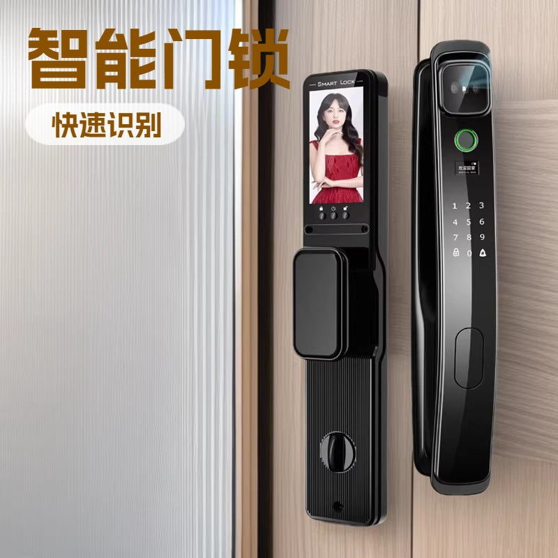 Fully automatic fingerprint lock face recognition smart door lock password lock for home anti-theft door visual cat eye digital door lock
