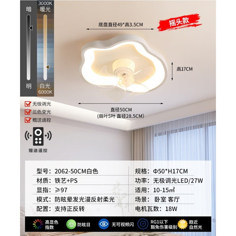 Fan Light Ceiling Light Moving Head Restaurant Lighting New Simple Modern Fan Light Master Bedroom Light Room Light E