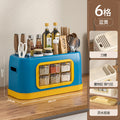 Seasoning box combination suitfor home knife holder kitchen supplies seasoning storage rack all-in-one multi-grid multifunctional storage box
