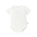 White (solid color short-sleeved romper) pure cotton