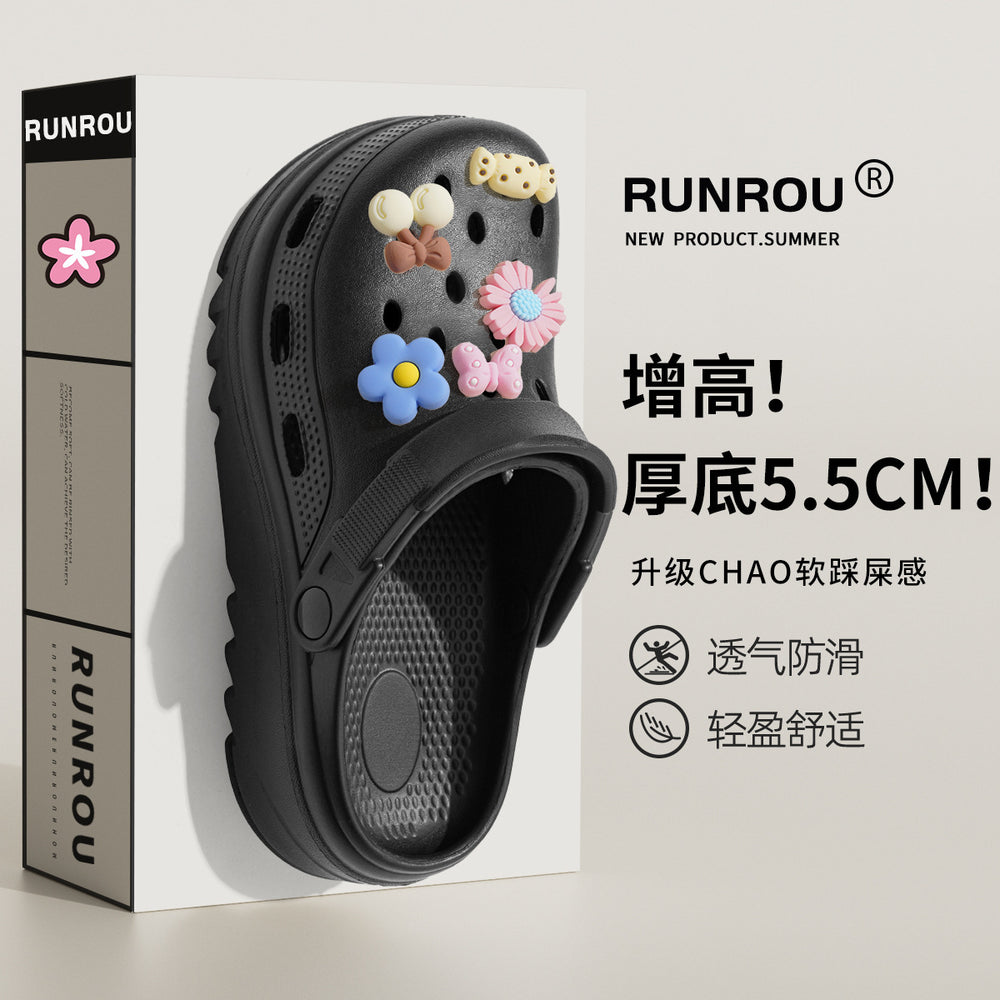 Thick sole summer clogs for women summer outwear non-slip sandals and slippers for stepping on shit summer new arrival sandals and slippers wholesale