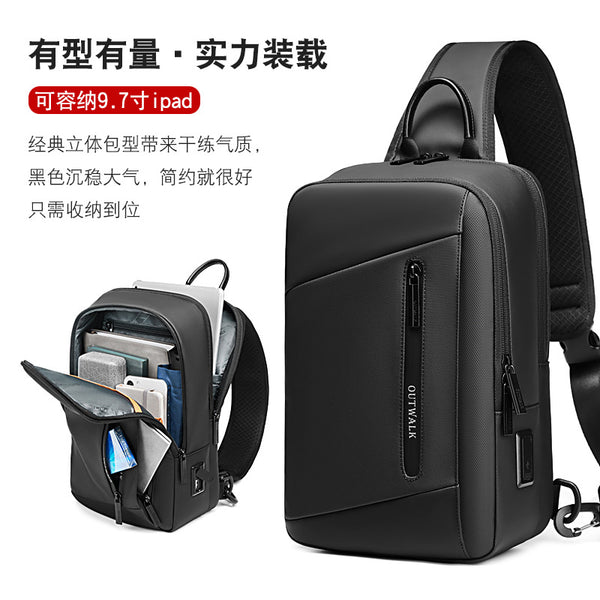 Outward new breast bag men's shoulder bag business messenger bag Oxford cloth men's bag chest bag
