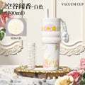 Blooming ice cup ceramic liner insulated cup cold cup large capacity good-looking water cup portable car straw cup