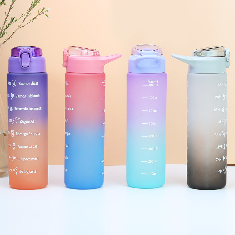 Factory customized sports water bottle portable tumbler fitness plastic water jug large capacity drop-proof cross-border straw cup