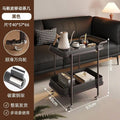 Accessible luxury saddle leather sofa trolley corner sofa storage rack movable wheeled bedside table living room for home coffee table