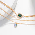 Wholesale crystal gemstone necklaces - european & american cross-border, niche, high-end design jewelry for women - summer snake chain necklaces