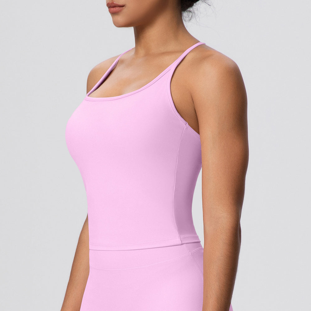 Sexy u-neck racerback sports bra, cloud-feel quick-dry, anti-chafe tank top for running and fitness