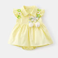 Summer lightweight baby romper - stylish floral princess outfit for crawling and outdoor wear