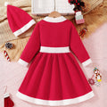 girldress red hat cute round neck stereobows costume kids holiday long skirt