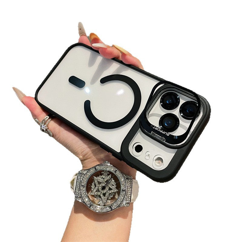 Apple 17promax lens holder magnetic phone case suitable for iphone16 with lens film 15 anti-fall case