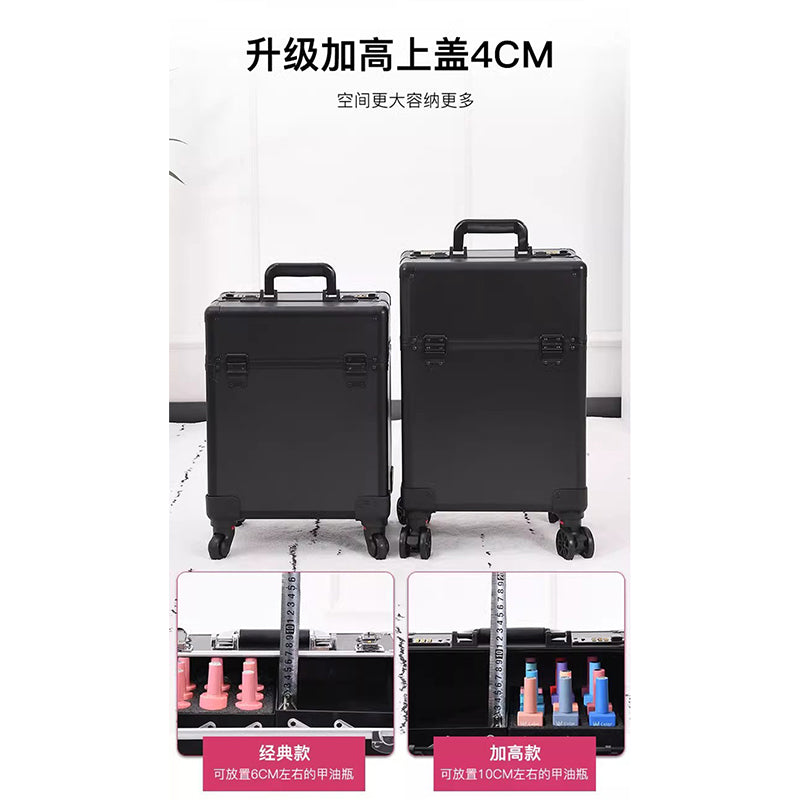 Haosen's popular trolley cosmetic case, large capacity, locked storage box, manicure beauty and makeup toolbox