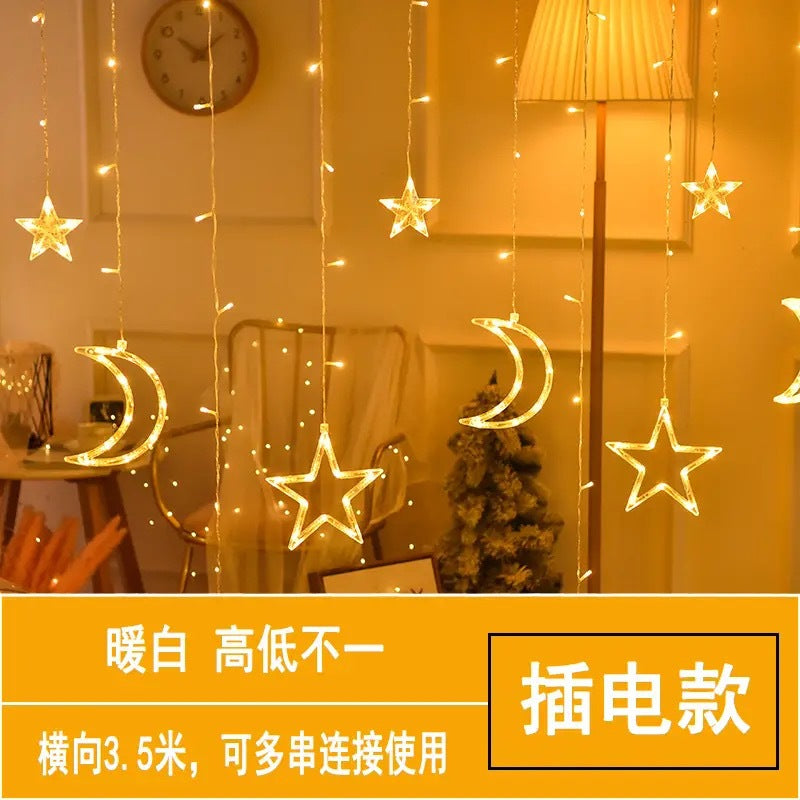 Christmas decoration star lights flashing lights string lights gypsy Christmas tree decoration room layout window pendants