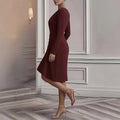 women's summer dress - european & american cross-border fashion - high-quality, textured, pleated solid color dress
