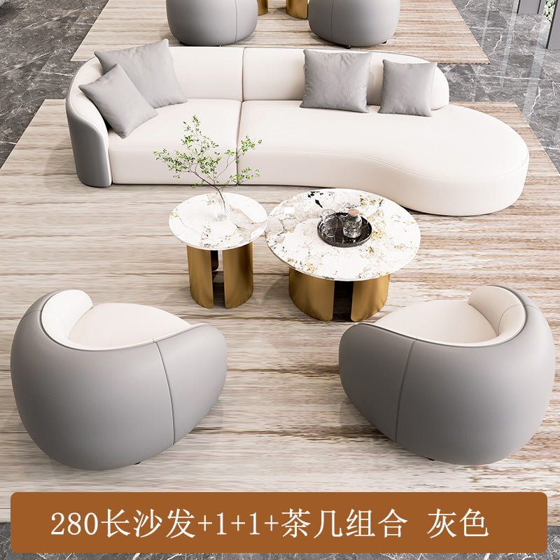 Curved sofa hotel lobby hall vip club rest area reception reception arc sales office negotiation sofa
