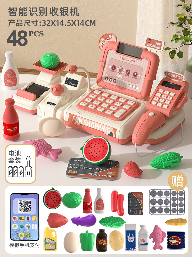 Kids' supermarket cash register toy - realistic multifunctional play store, educational puzzle, girl's pretend play cashier station, birthday gift