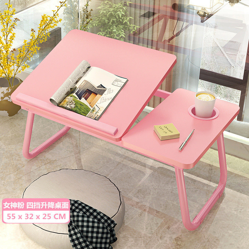 Adjustable laptop desk for bed, foldable lazy desk, student dorm study table, small study table