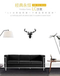 Lc2 minimalist business office sofa - classic le corbusier black reception area lounge seating