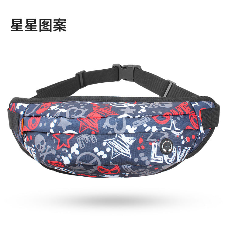 Customized fanny pack light printing LOGO outdoor sports multi-function waterproof mobile phone chest bag men's shoulder messenger bag custom