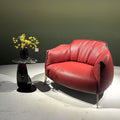 Archibald extra-thick leather casual sofa chair - hotel front desk armchair - modern minimalist style