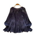 French style palace style heavy industry hot diamond patchwork lantern sleeve streamer mesh shirt loose flesh-covering tops