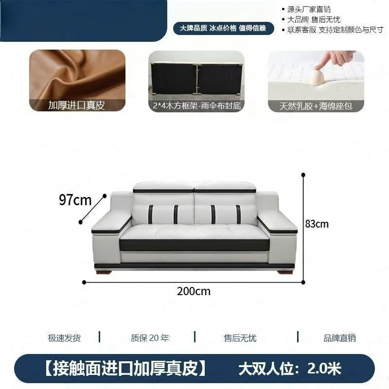 Massage genuine leather sofa italian minimalist living room smart multifunctional sofa 2025 new corner leather sofa