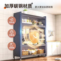 Kitchen thickened carbon steel storage rack floor-standing multi-layer dust-proof storage cabinet microwave oven with door multi-functional storage cabinet