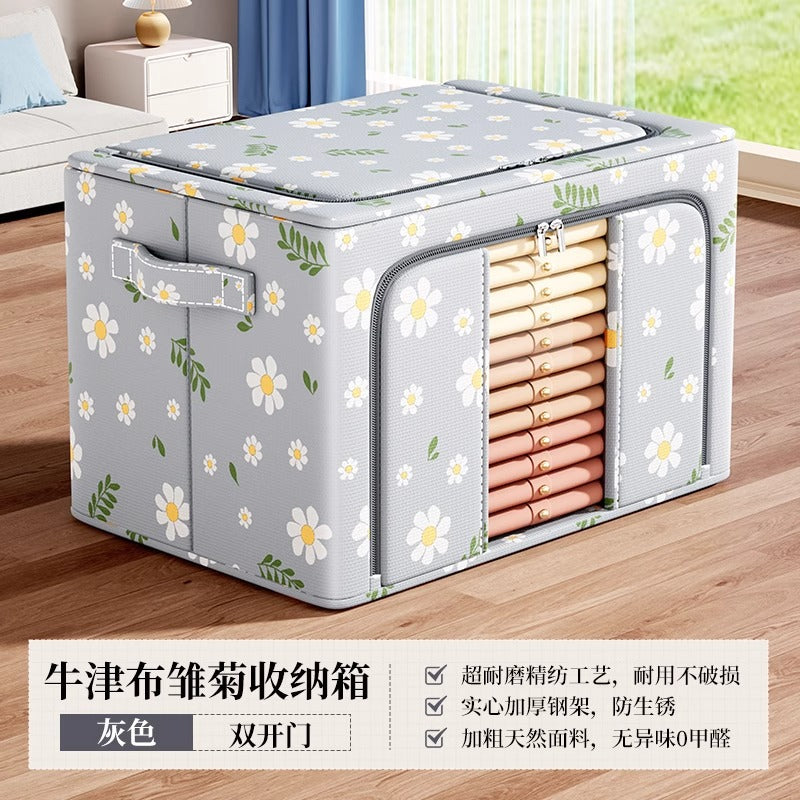 Oxford cloth clothes storage box Fabric home wardrobe clothing quilt sorting box Foldable storage box artifact